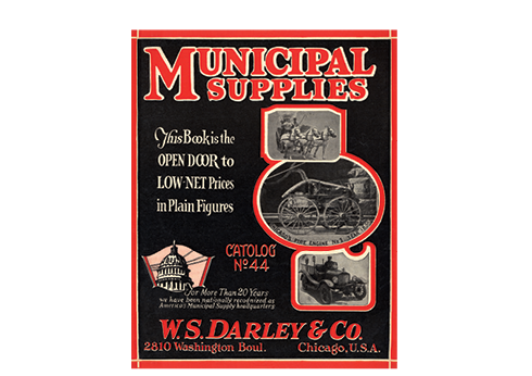 1915 Darely catalog features a complete line of firefighting, police and municipal equipment.