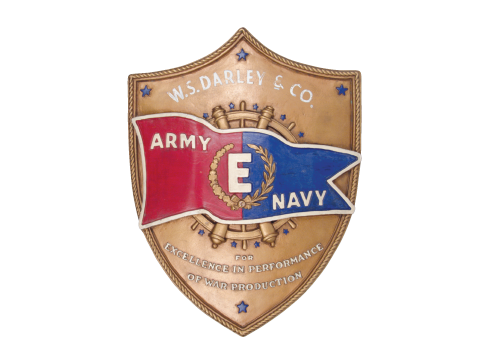 Darley receives the Army/Navy E Award for Supply Chain excellence during WWII.